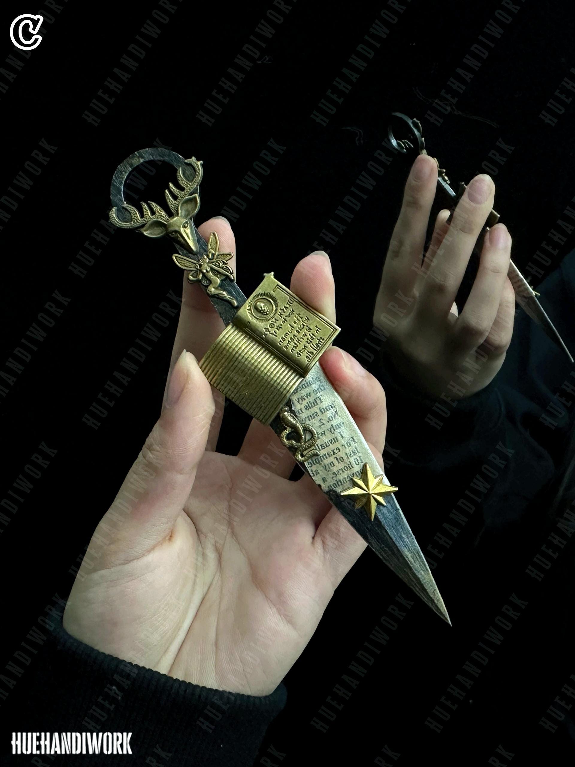 エルフの短剣：鹿の柄のファンタジーコスプレナイフ - Etsy 日本