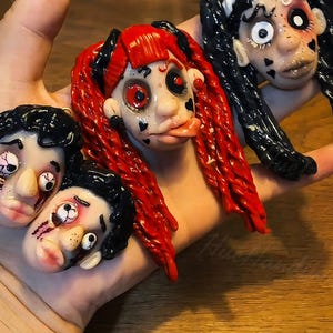 Polymer Clay Ugly Face Necklaces - Weird Necklace - Gift for Goth&Y2k Girl