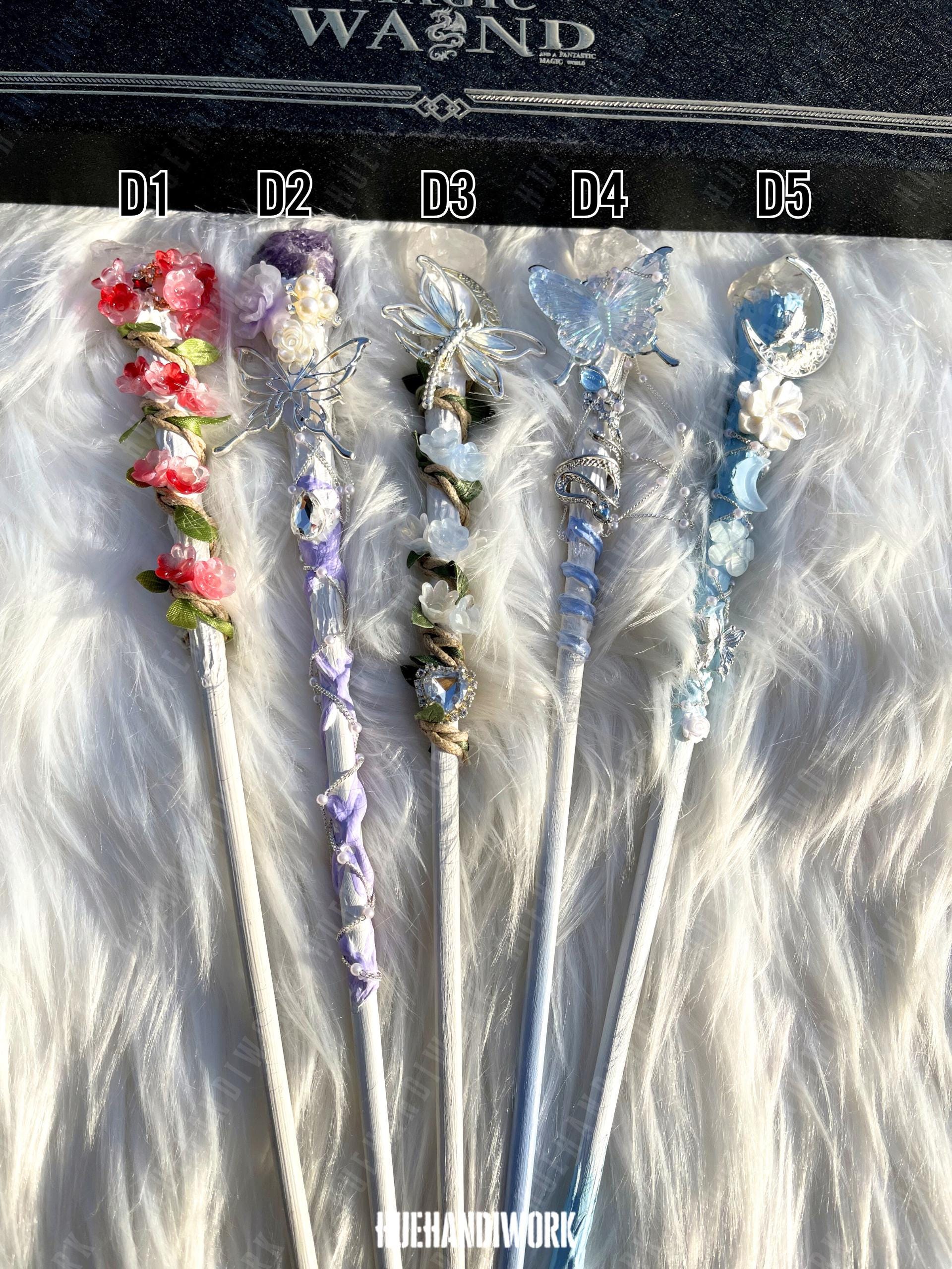 妖精の蝶の魔法の杖：花柄エルフのコスプレ小道具 - Etsy 日本