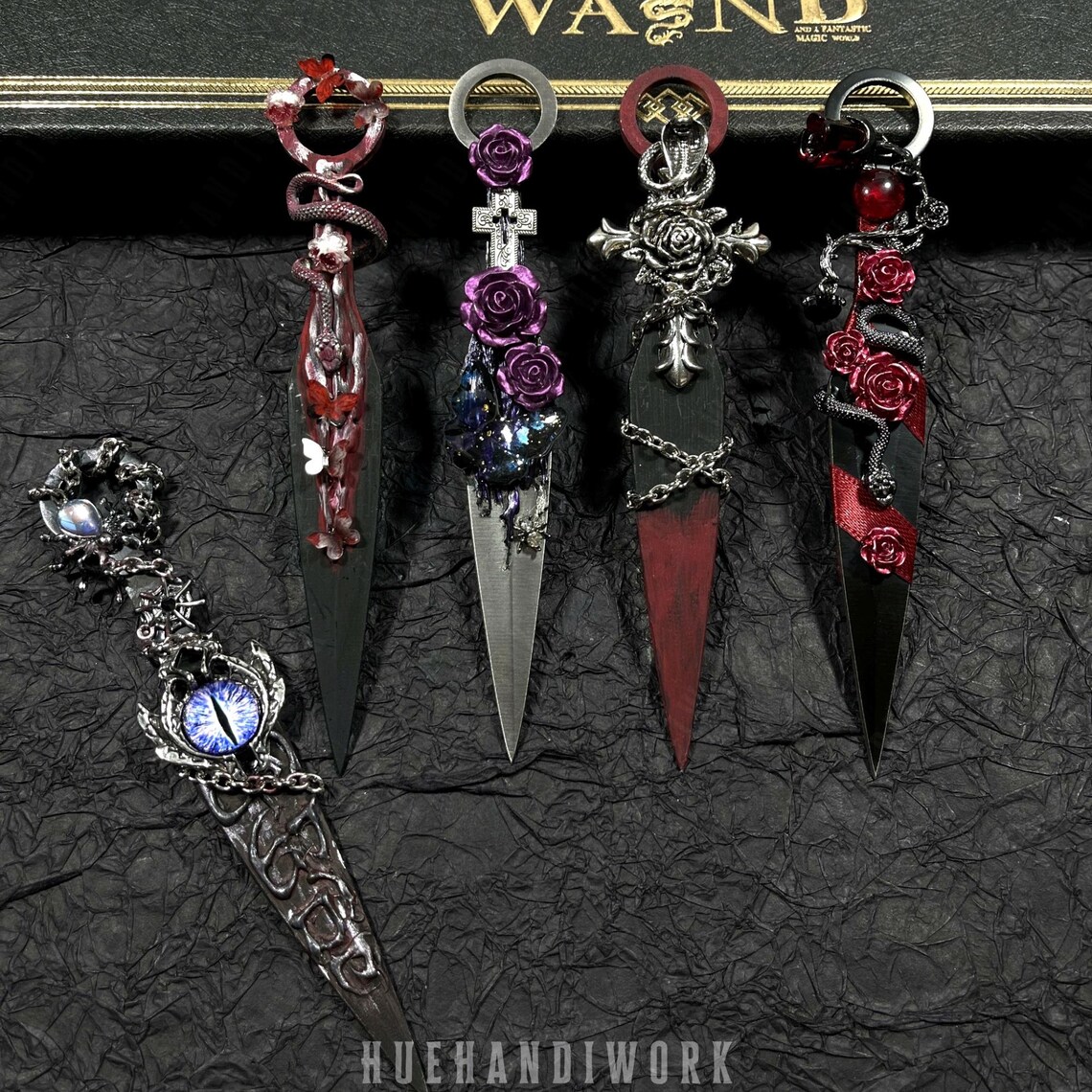Whimsy Dagger Gothic Purple Rose Dagger, Fantasy Cosplay Knife, Witch Gift - Etsy