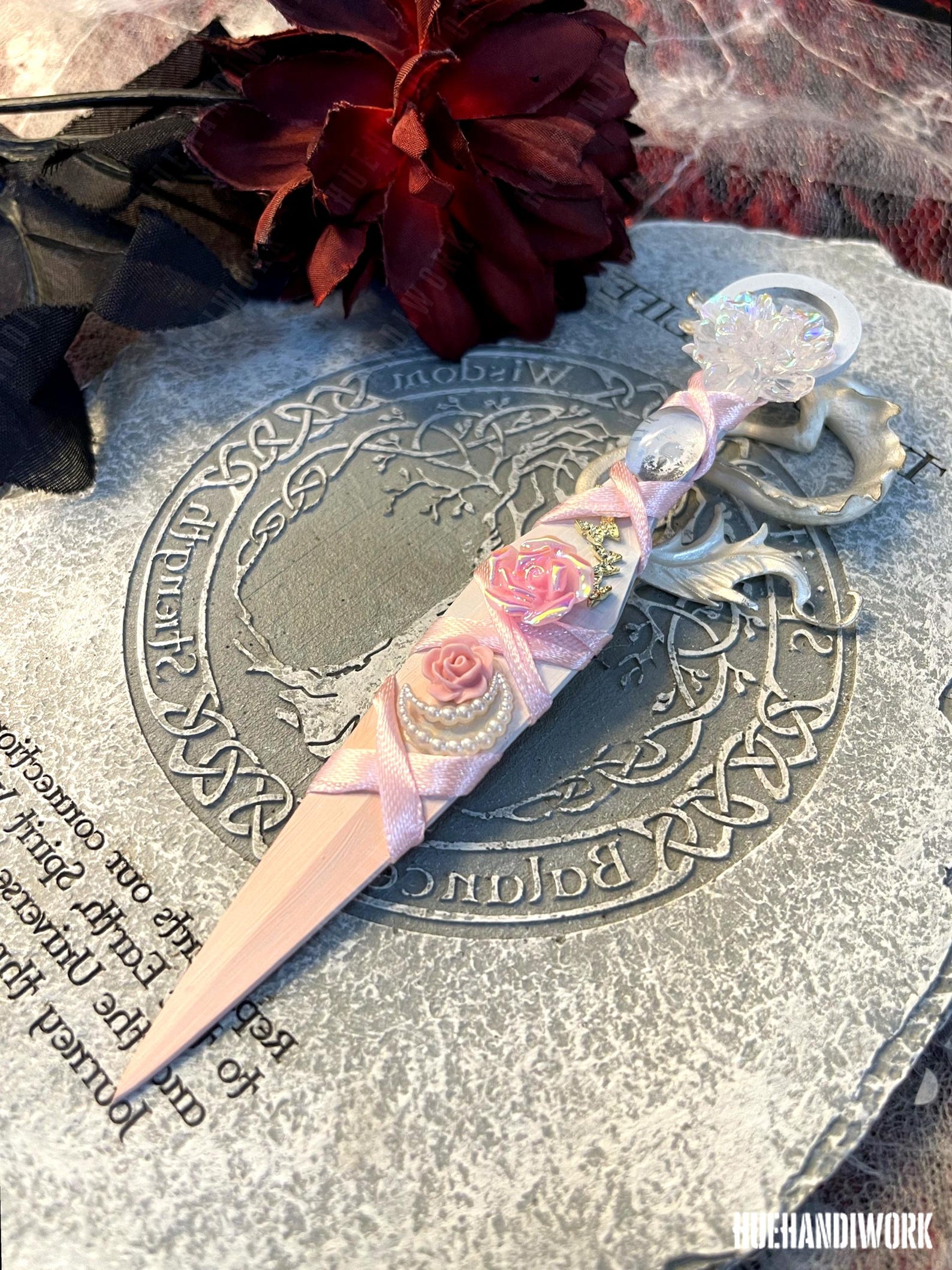 Handmade Pink Rose Dagger: Cosplay Prop, Witch Altar Decor - Etsy
