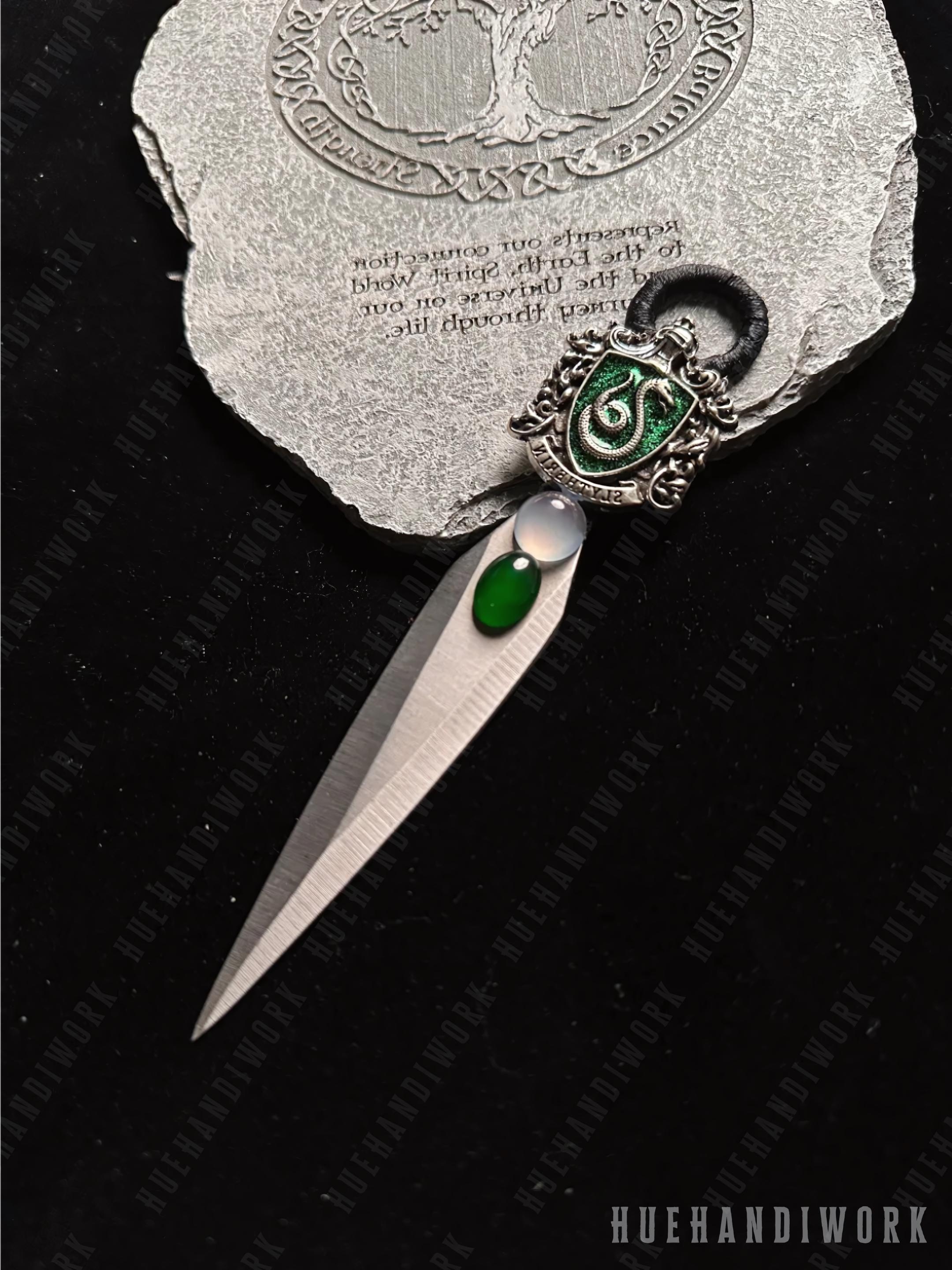 Slytherin Cunning & Ambitious Snake Dagger, Wizard House Dagger, Magic School Dagger, Harry Potter Themed Dagger
