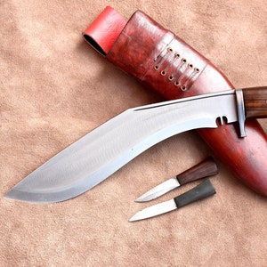 Authentic 10 Inches Historical Khukuri |Full Tang Leaf Spring 5160 Steel |Guard Handle Handmade in Nepal - kukri Blade -machete