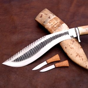 12 inch Dragon Gurkha Khukuri - Full Tang Joint Handel rosewood & bone Sharp kukri knives blade from Nepal - Kukris machete knife Khukuris