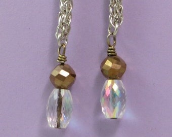 Pendientes Viking Knit Pendientes colgantes Plata de ley con cuentas de cristal