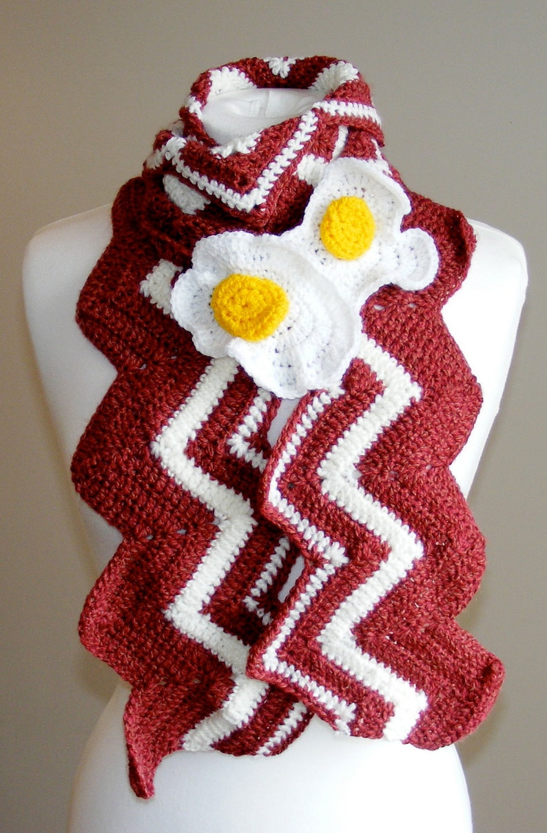 Bacon and Egg Scarf Crochet Pattern Bacon and Egg Scarf Etsy