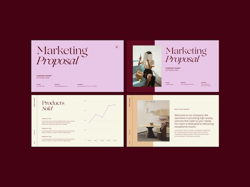 Proposal Video Color Business & Marketing Proposal Template, Editable Canva Design, Slide ...