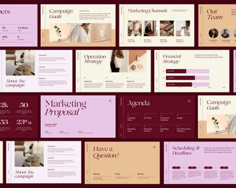 Business & Marketing Proposal Template, Editable Canva Design, Slide Deck Template, Webinar Presentation, Online Course Slide Deck