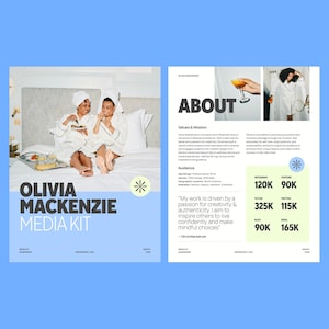 Media Kit Vorlage für Canva • Influencer Rat Sheet Vorlage • Blogger Press Kit • Facebook TikTok Instagram Vorlage