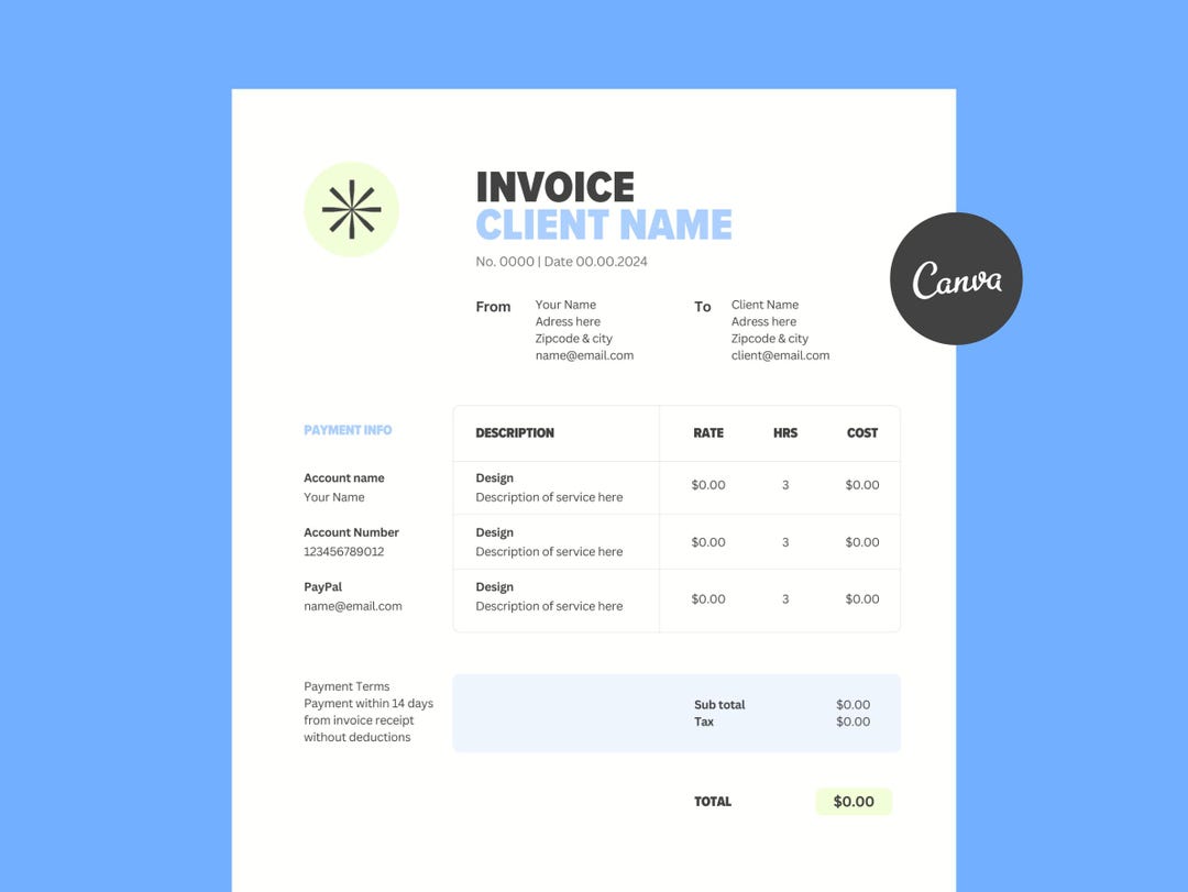 Invoice and Quote Template Editable • Small Business Order Form ...