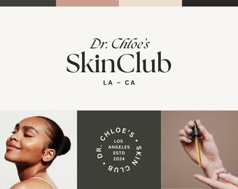 Canva Logo Brand Kit Template • premade logo • DIY logo bundle • premade templates • brand board, color palette • branding design