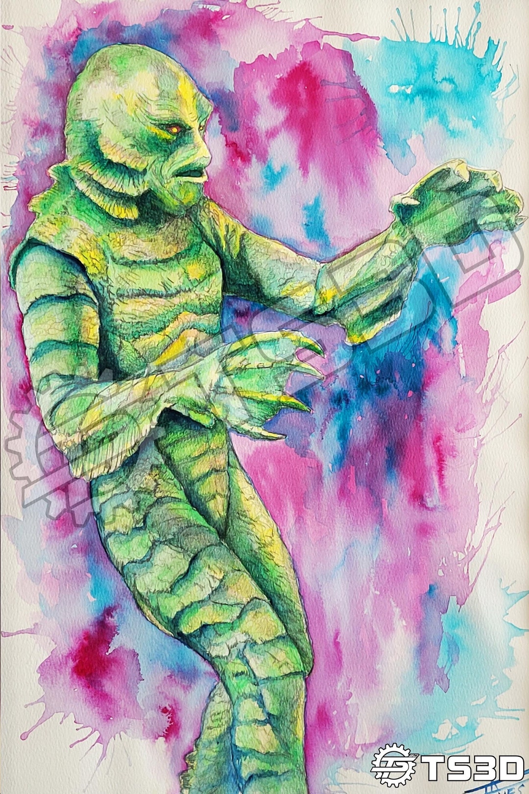 Creature From the Black Lagoon Painting - Etsy