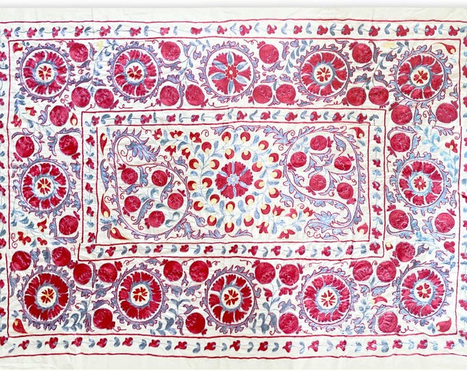 Handmade Uzbek Suzani, Decorative Wall Hanging, Bed Throw, Dining ...