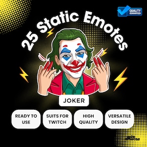 25 Jokker Static Emotes Pack, Transparent PNG ready to use | Twitch | Stream, Streaming, Streamer
