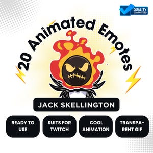 Jack Skeletonkey Animated Emotes: Twitch Streamer Pack (GIF Downloadable Bundle)
