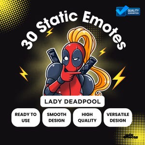 30 Lady Breadpool Static Emotes Pack, Transparent PNG ready to use | Twitch | Stream, Streaming, Streamer