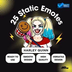 Harlee Quinn Animated Emotes Pack: Twitch Streamer GIFs