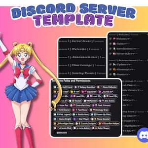 Modèle de serveur Discord Sailor Luna | 8 bannières Discord bonus incluses