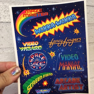 Vintage 1983 Arcade Video Game Stickers - Hallmark