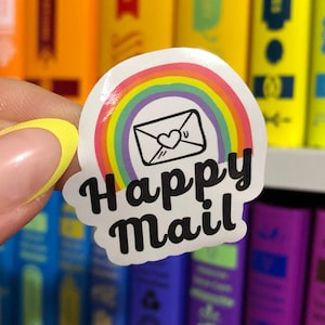 30 Rainbow Happy Mail Stickers Seals Labels