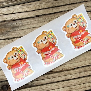 Set of 3 I Love Stickers Retro Sticker Collector Stickers