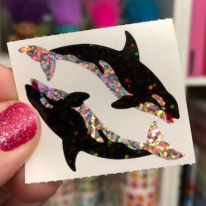 Hambly Sparkle Prismatic Killer Whales Stickers