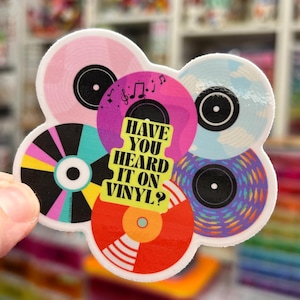 Retro Vinyl Record Sticker Rainbow Music