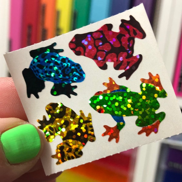 Vintage Hambly Sparkle Prismatic Tree Frog Stickers