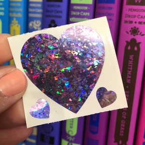 Rare Vintage Prism Purple Heart Stickers