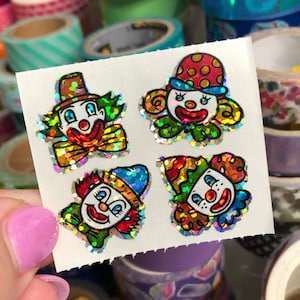 Vintage Hambly Sparkle Prismatic Clown Sticker