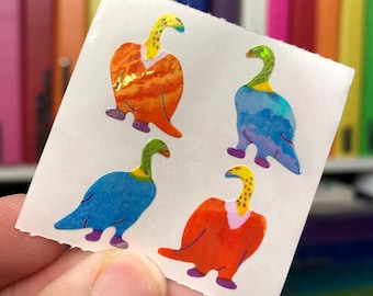 Vintage Pearly Iridescent Vulture Bird Stickers Great 7 Seven