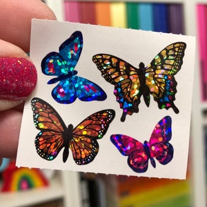 Hambly Sparkle Prismatic Butterfly Stickers