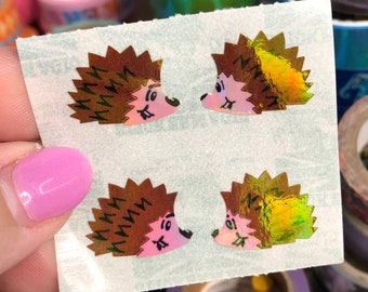 Vintage Iridescent Peary Hedgehog Stickers