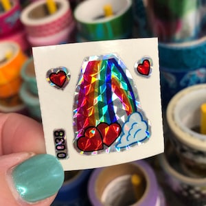 Rare Vintage Prism Rainbow Sticker 1980s Sparkle Prismatic