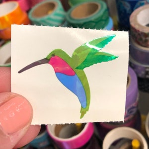 Vintage Opal Iridescent Pearly Hummingbird Sticker Mrs Grossmans Discontinued