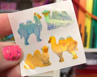 Vintage Iridescent Pearl Rainbow Camel Stickers Great 7 Seven