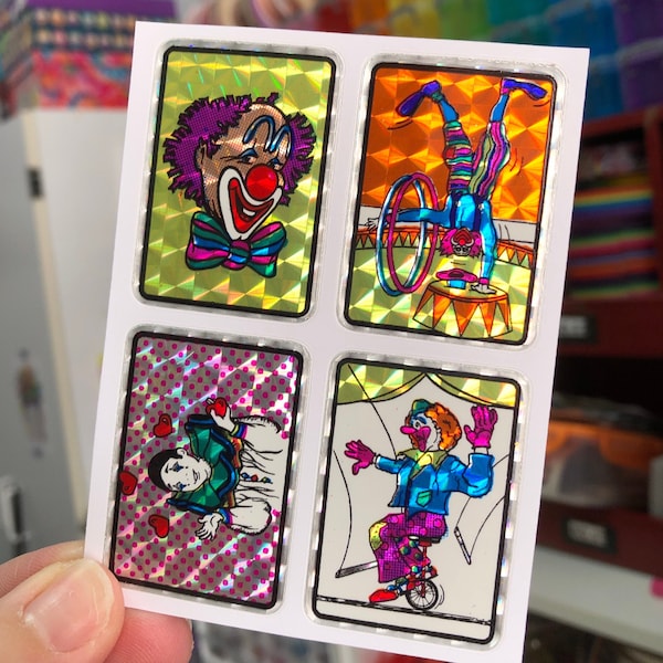 Rare Vintage Prism Clown Stickers 1980s