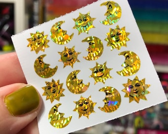 Rare Vintage Prism Sun Moon Celestial Stickers
