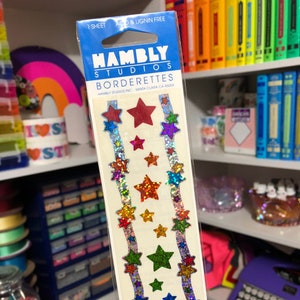 Unopened Hambly Sparkle Prismatic Rainbow Star Stickers Border NIP