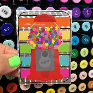 Prismatic Rainbow Gumball Machine Sticker Sparkle Retro Prism Bubblegum