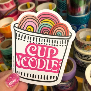 Rainbow Ramen Noodle Cup Vinyl Sticker