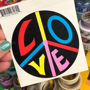 Vintage Peace Sign Love Hippie Sticker