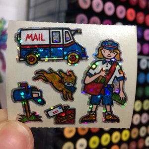 Vintage Hambly Sparkle Prismatic Mail Stickers