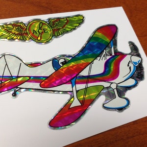 Rare Vintage Prism Rainbow Airplane Sticker I 1980s
