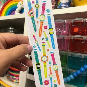 Strip of Retro Funky Wrist Watch Stickers