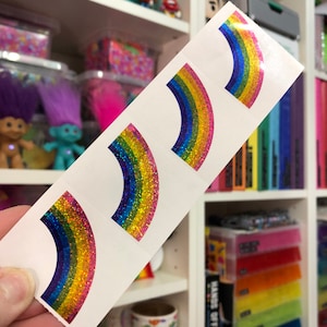 Strip of 4 Grossman Sparkle Rainbow Stickers Discontinued