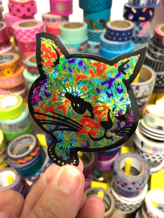 SALE Set of 5 Prismatic Winking Cats - Vintage Vending