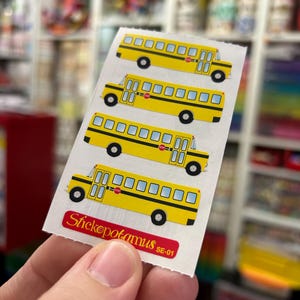 Vintage Yellow School Bus Stickers Stickopotamus - Etsy