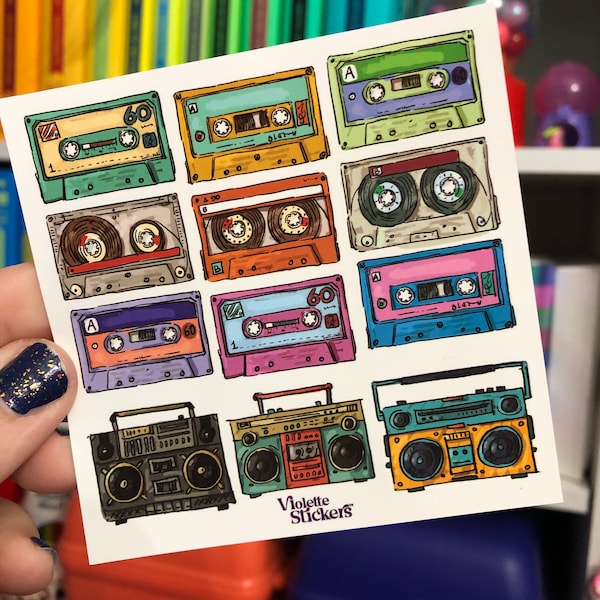 Custom Cassette Stickers Etsy