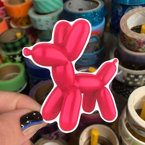 Retro Balloon Animal Dog Sticker Vinyl